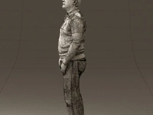 man in blue colored polo 0551 3D Model