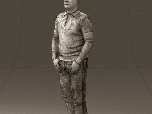man in blue colored polo 0551 3D Model