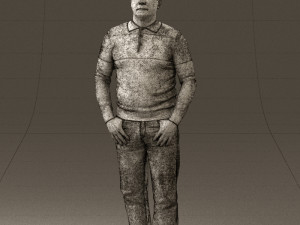 man in blue colored polo 0551 3D Model