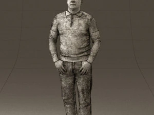 man in blue colored polo 0551 3D Model