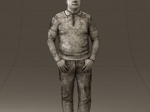 man in blue colored polo 0551 3D Model