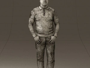 man in blue colored polo 0551 3D Model