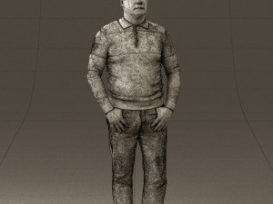 man in blue colored polo 0551 3D Model