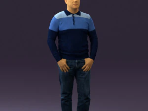 maninbluecoloredpolo0551 3D 打印就绪 3D 打印模型