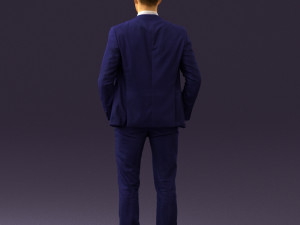 man in blue suit open jacket 0550 3D Model