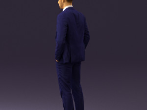 man in blue suit open jacket 0550 3D Model