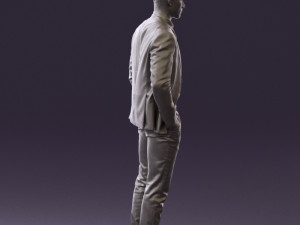 man in blue suit open jacket 0550 3D Model