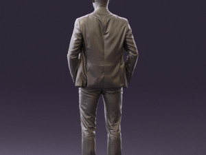 man in blue suit open jacket 0550 3D Model