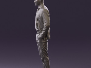 man in blue suit open jacket 0550 3D Model