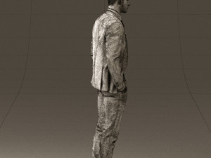 man in blue suit open jacket 0550 3D Model