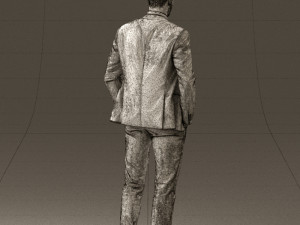 man in blue suit open jacket 0550 3D Model