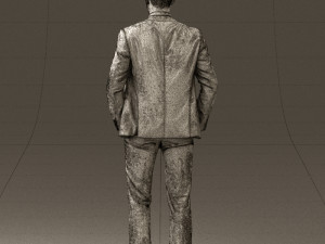 man in blue suit open jacket 0550 3D Model
