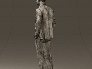 man in blue suit open jacket 0550 3D Model