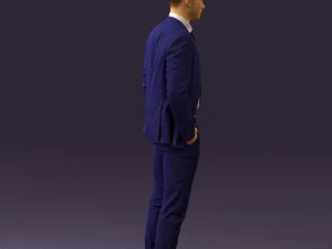 man in blue suit open jacket 0550 3d print ready 3D Print Model