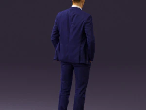 man in blue suit open jacket 0550 3d print ready 3D Print Model