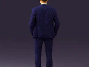 man in blue suit open jacket 0550 3d print ready 3D Print Model