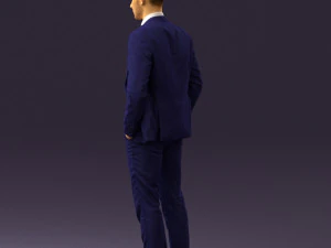man in blue suit open jacket 0550 3d print ready 3D Print Model
