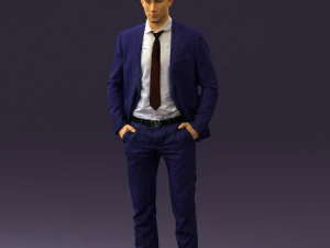 man in blue suit open jacket 0550 3d print ready 3D Print Model