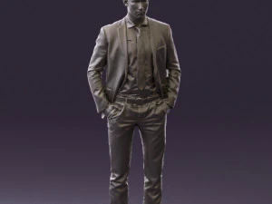 man in blue suit open jacket 0550 3d print ready 3D Print Model