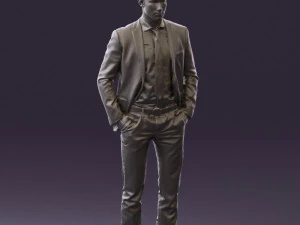 man in blue suit open jacket 0550 3d print ready 3D Print Model