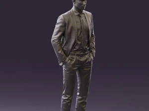 man in blue suit open jacket 0550 3d print ready 3D Print Model