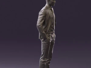 man in blue suit open jacket 0550 3d print ready 3D Print Model