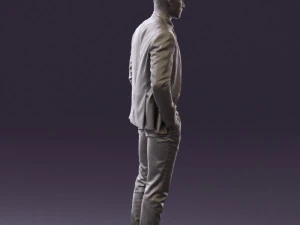 man in blue suit open jacket 0550 3d print ready 3D Print Model