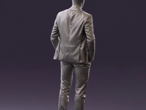 man in blue suit open jacket 0550 3d print ready 3D Print Model