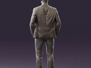 man in blue suit open jacket 0550 3d print ready 3D Print Model