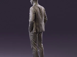 man in blue suit open jacket 0550 3d print ready 3D Print Model