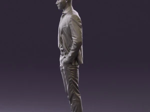 man in blue suit open jacket 0550 3d print ready 3D Print Model