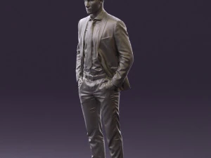 man in blue suit open jacket 0550 3d print ready 3D Print Model