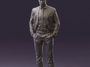 man in blue suit open jacket 0550 3d print ready 3D Print Model