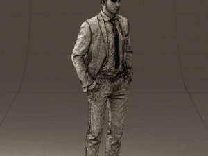 man in blue suit open jacket 0550 3d print ready 3D Print Model