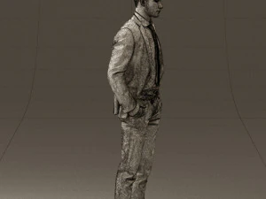 man in blue suit open jacket 0550 3d print ready 3D Print Model