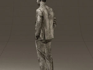 man in blue suit open jacket 0550 3d print ready 3D Print Model