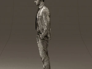 man in blue suit open jacket 0550 3d print ready 3D Print Model