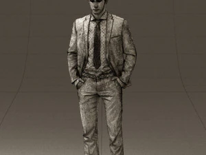 man in blue suit open jacket 0550 3d print ready 3D Print Model