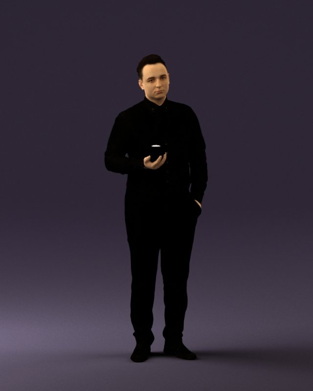 man in black ball 8 in hand 0549 Modelo 3D .c4d .max .obj .3ds .fbx .stl .blend 