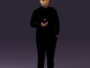 man in black ball 8 in hand 0549 Modelo 3D