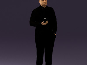 man in black ball 8 in hand 0549 Modelo 3D