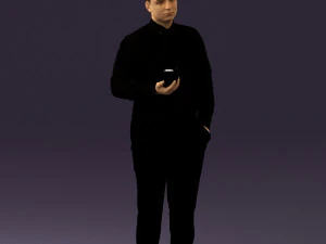 man in black ball 8 in hand 0549 3D Model