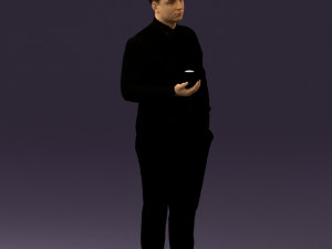 man in black ball 8 in hand 0549 Modelo 3D