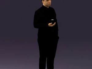 man in black ball 8 in hand 0549 3D Model
