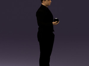 man in black ball 8 in hand 0549 Modelo 3D