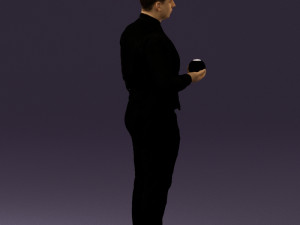 man in black ball 8 in hand 0549 Modelo 3D
