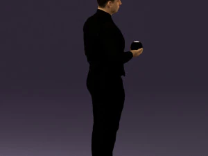 man in black ball 8 in hand 0549 3D Model