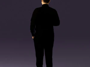 man in black ball 8 in hand 0549 3D Model