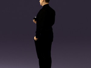 man in black ball 8 in hand 0549 Modelo 3D