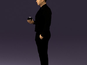 man in black ball 8 in hand 0549 Modelo 3D